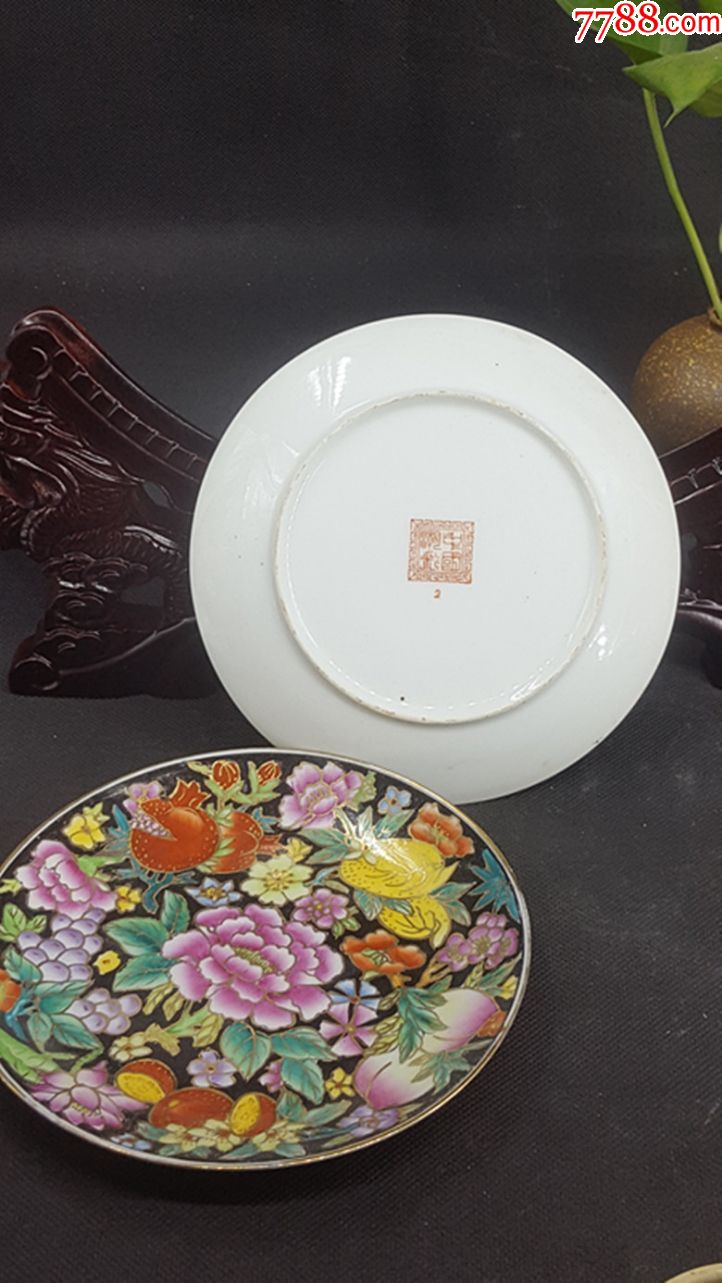 中国潮彩赏盘【一对】