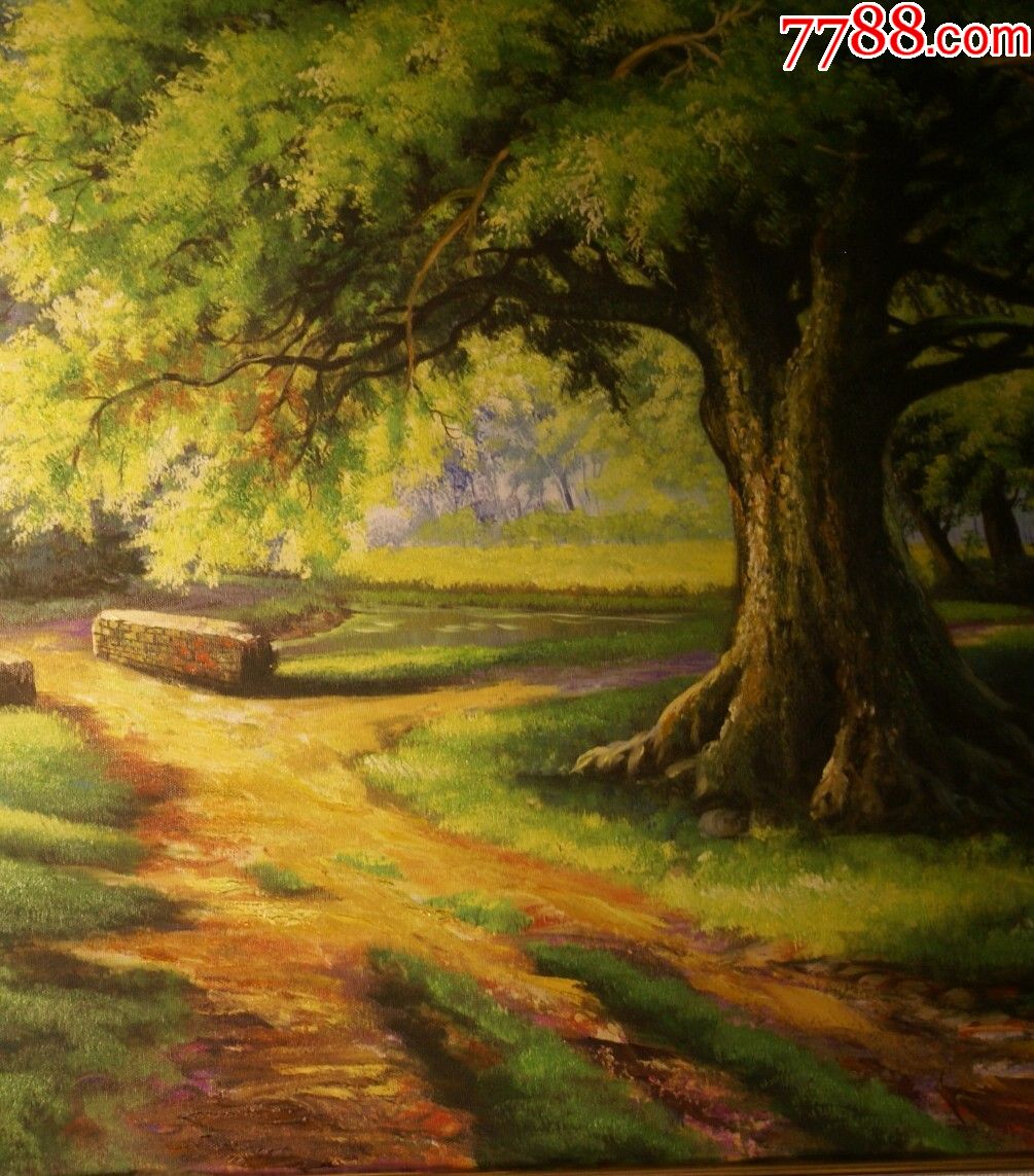 风景油画河流意景纯手工绘画装饰画