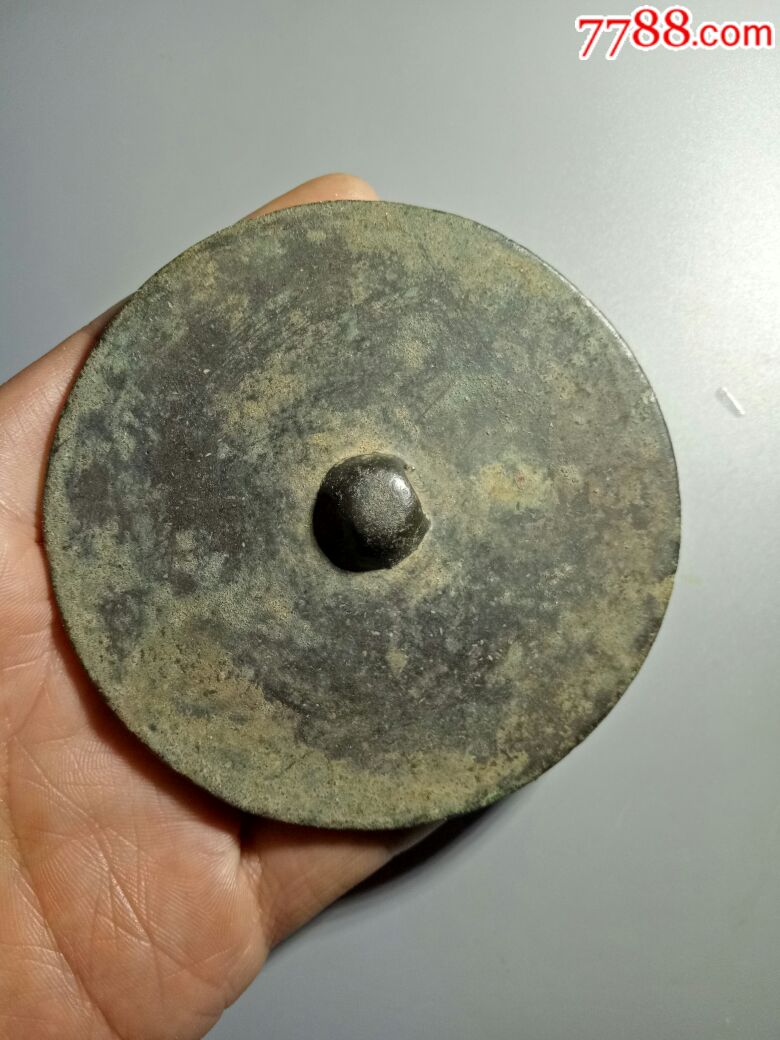 清代圆钮素面铜镜
