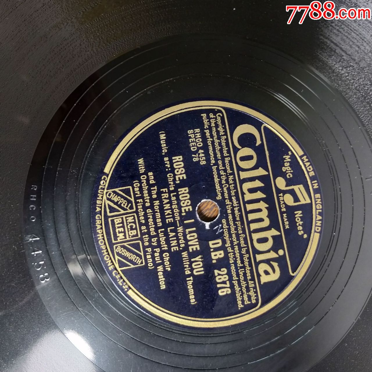 姚莉绝版老上海玫瑰玫瑰我爱你古董哥伦比亚78转老式黑胶唱片收藏