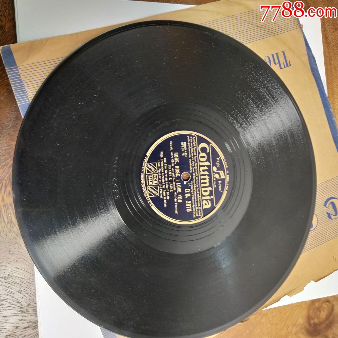 姚莉绝版老上海玫瑰玫瑰我爱你古董哥伦比亚78转老式黑胶唱片收藏