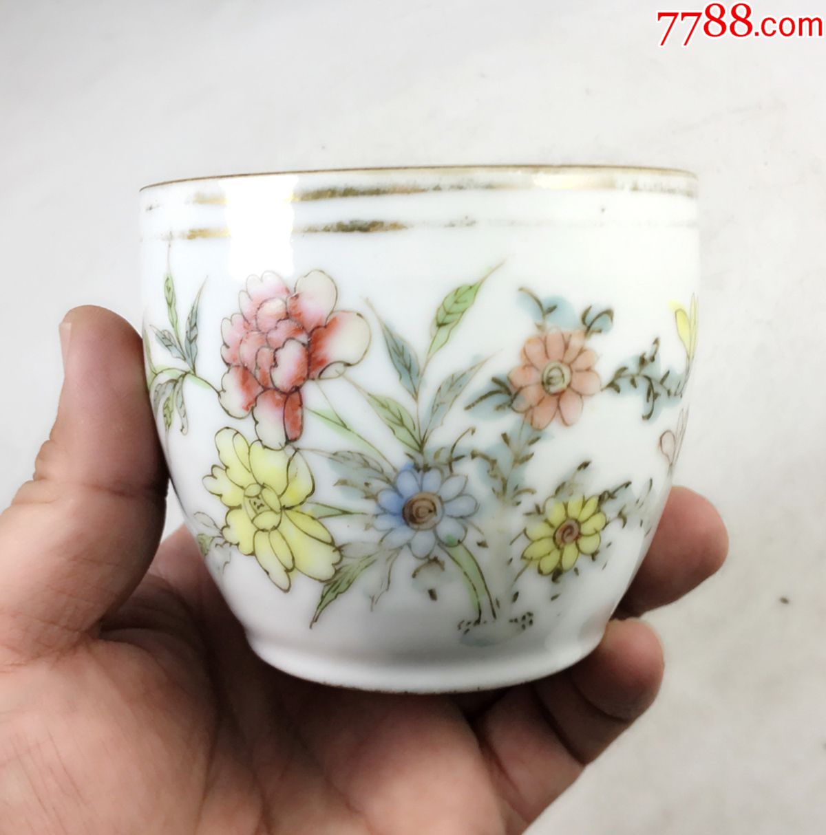 民国名家程和顺作品花卉粉彩罐全美品