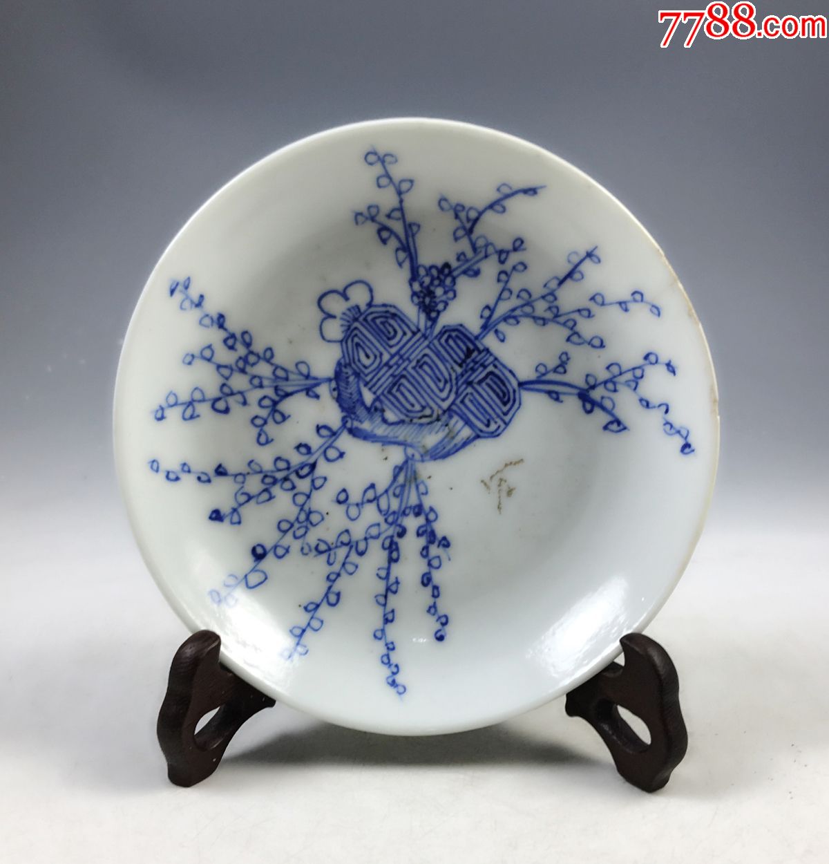 清晚期梅花青花盘近全品,青花瓷_第1张_7788青花瓷收藏