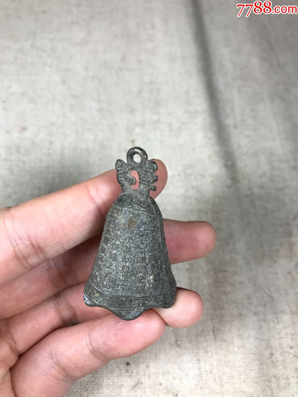 古董古玩收藏杂项清代菩萨铜铃铛小撞钟摆件铜器佛钟*-铜铃/铃铛-7788