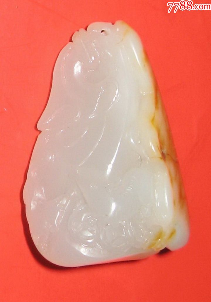 y585上等和田白玉仔料挂件《运来福到》