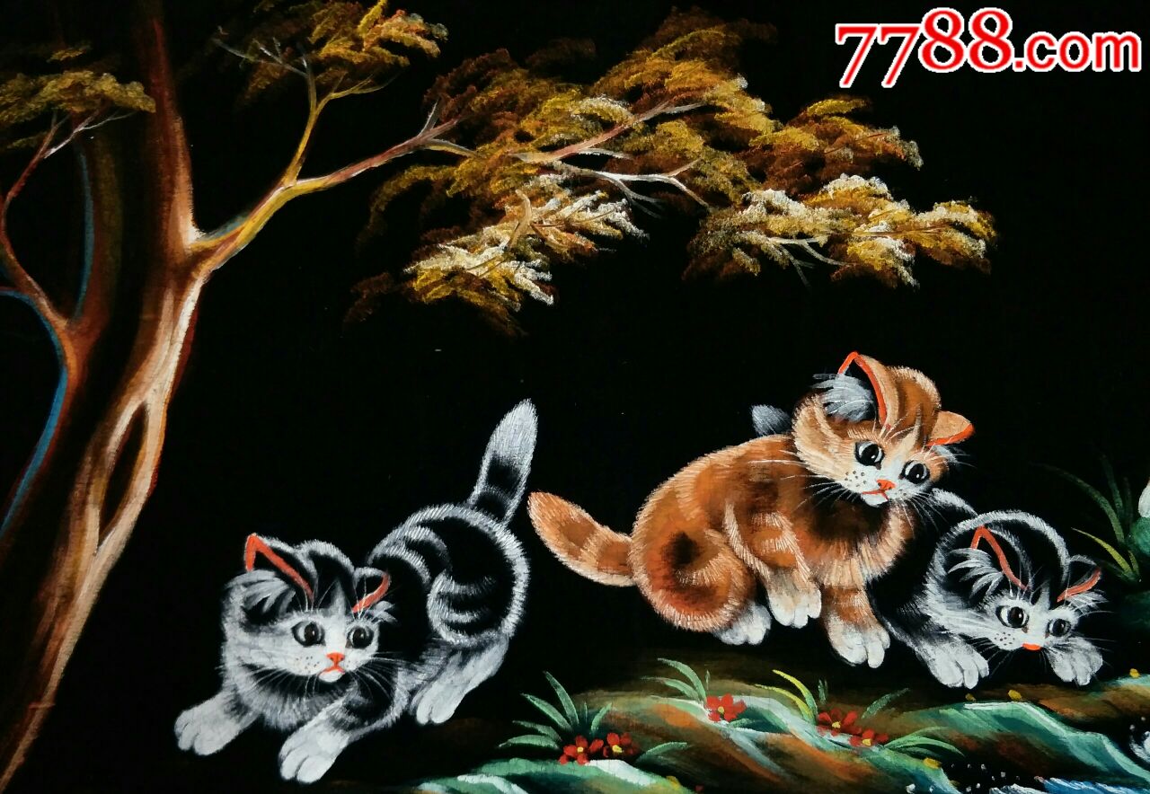 八十年代绒布艺画【尺寸120x55厘米】