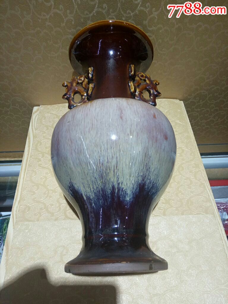钧瓷双耳大花瓶
