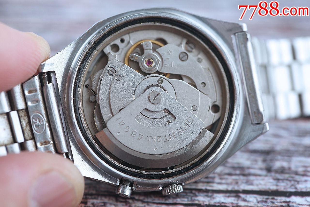 日本东方双狮机械表经典东方三星金标速调按跳日历渐变绿面-手表/腕表