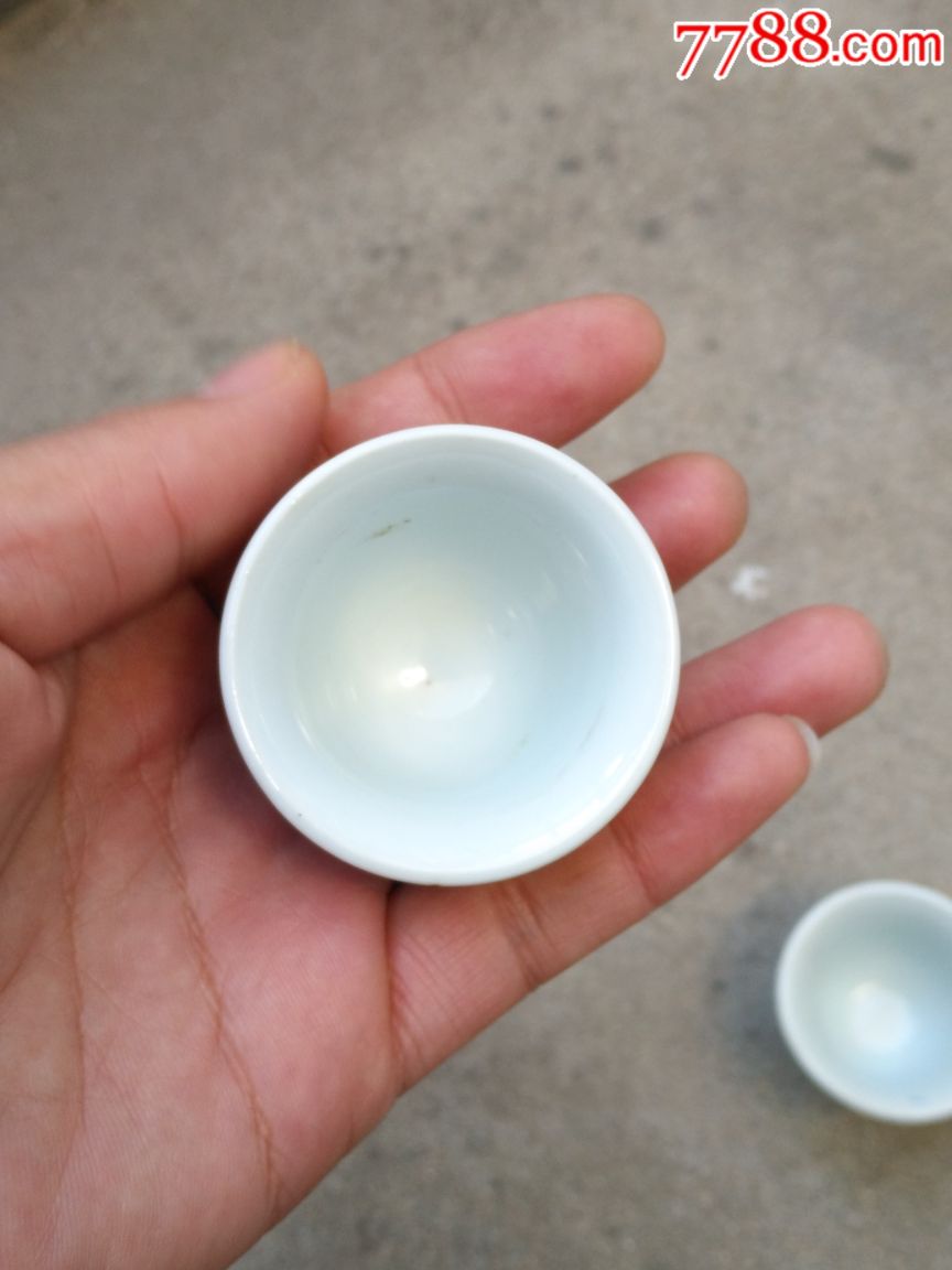 青花小酒盅完整青花瓷酒盅酒杯旧瓷器