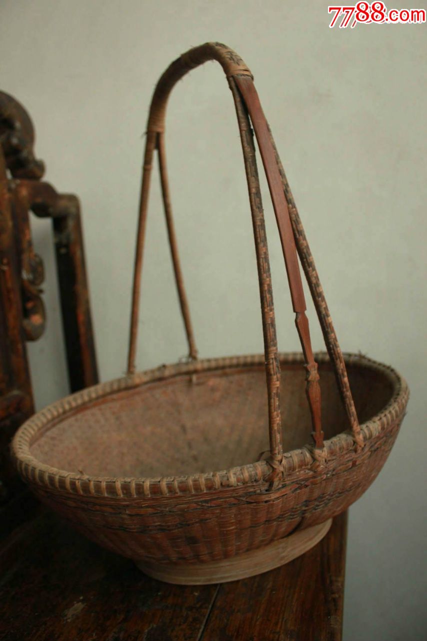 提梁老竹篮花篮