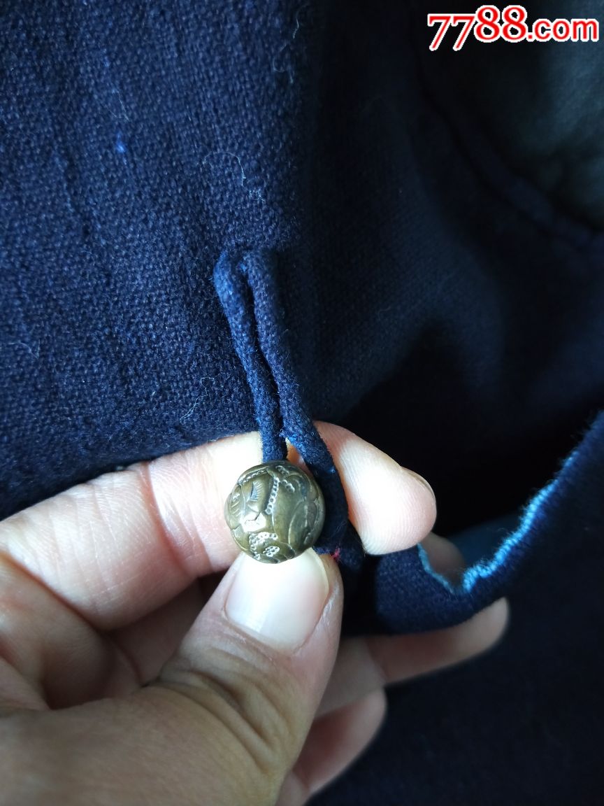 清代铜扣粗布大襟.