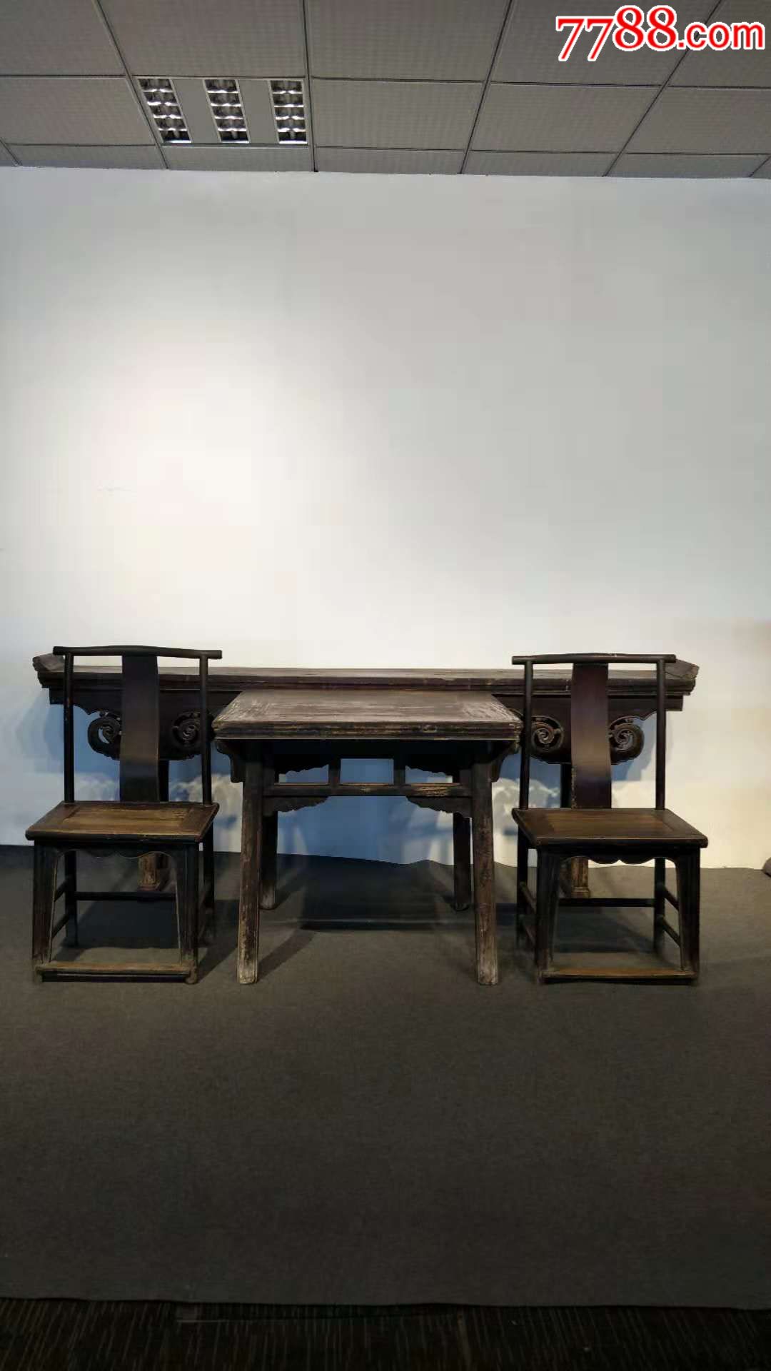 清代榆木桌椅四件套完整无损正常使用