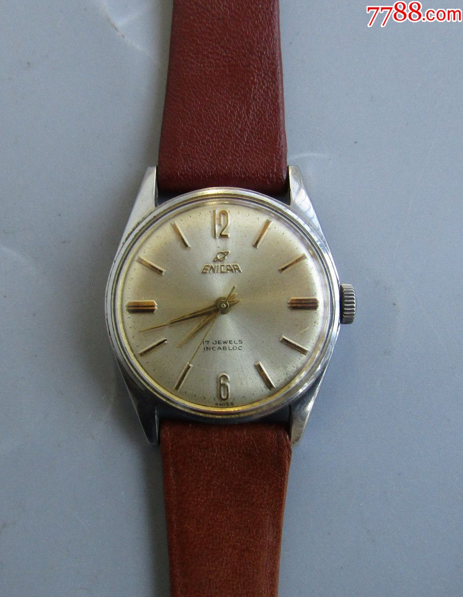 瑞士英纳格手动机械男古董表