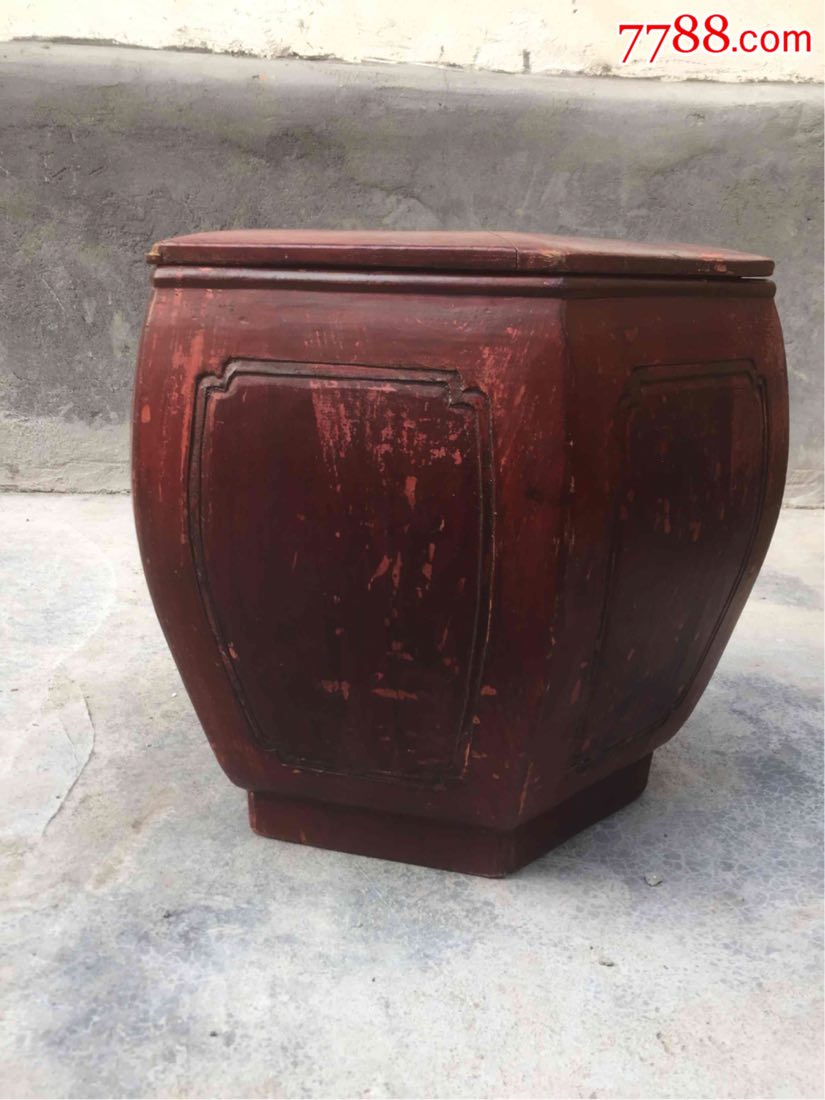 晚清民国六角开框米桶零食桶一件