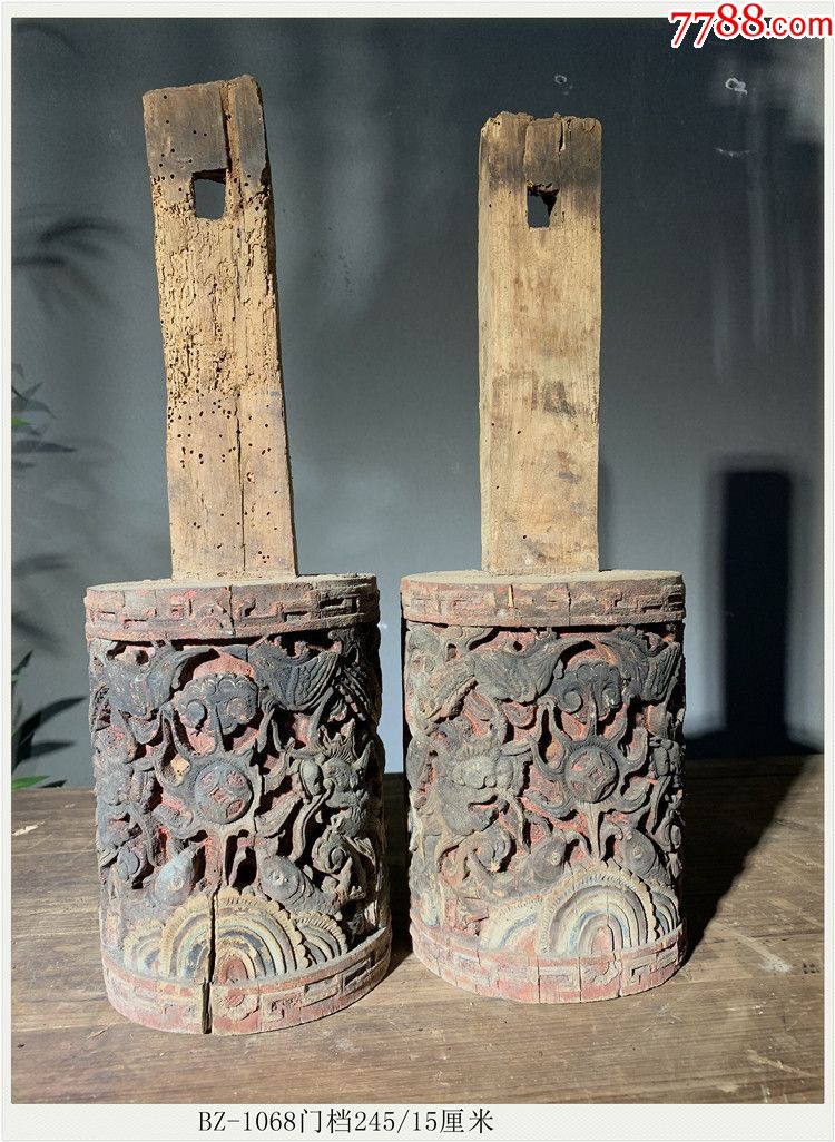 清代老木雕-门档2-古玩古董民俗收藏45/15厘米bz-1068