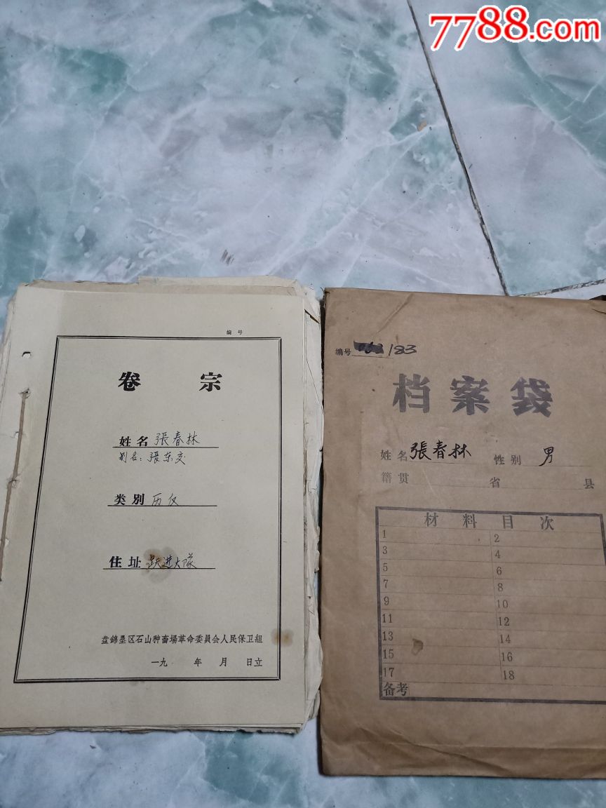 60年代反革命档案资料