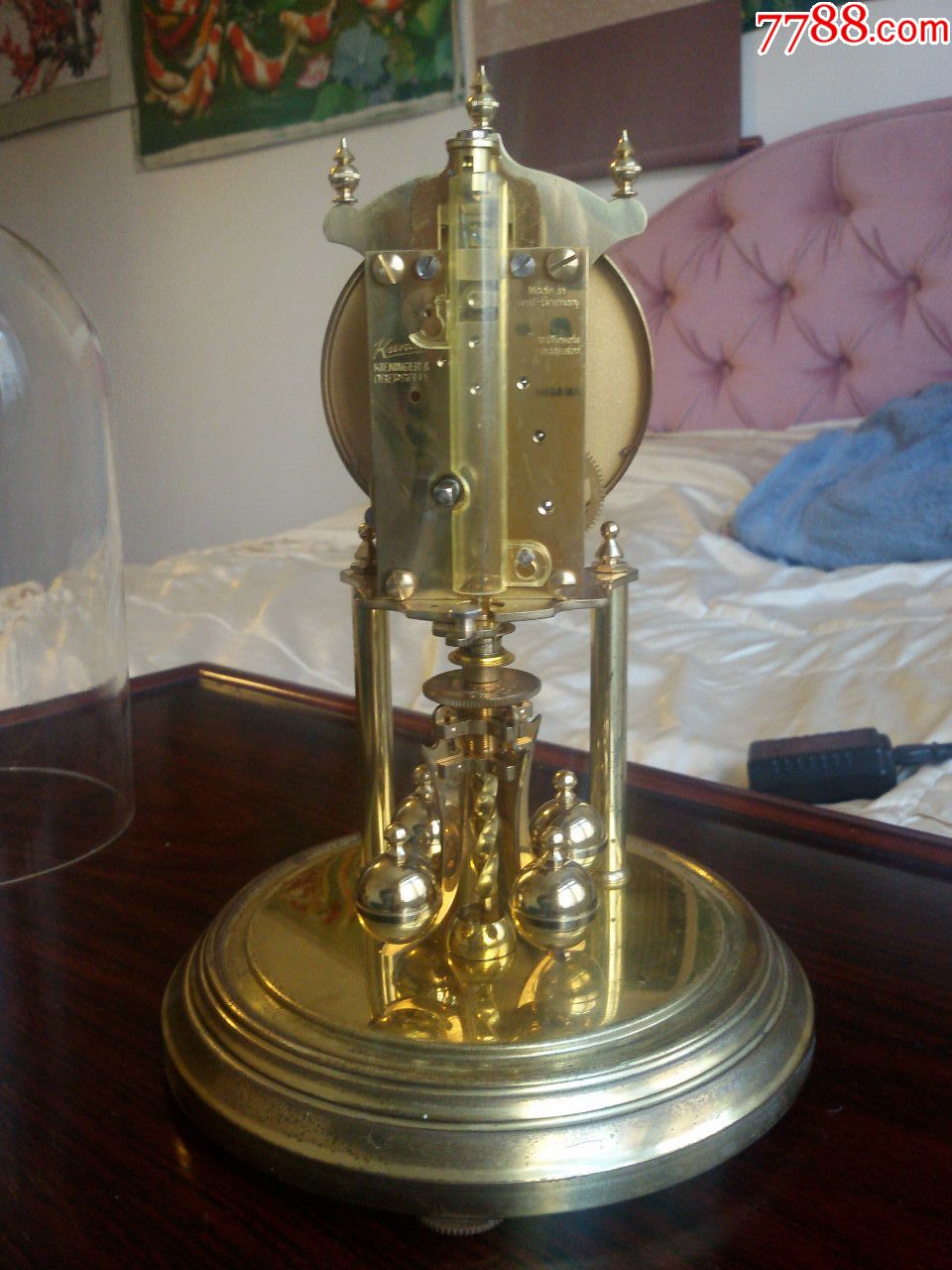 德国名牌kieninger(肯宁家)400天玻璃罩座钟,英国邮寄!