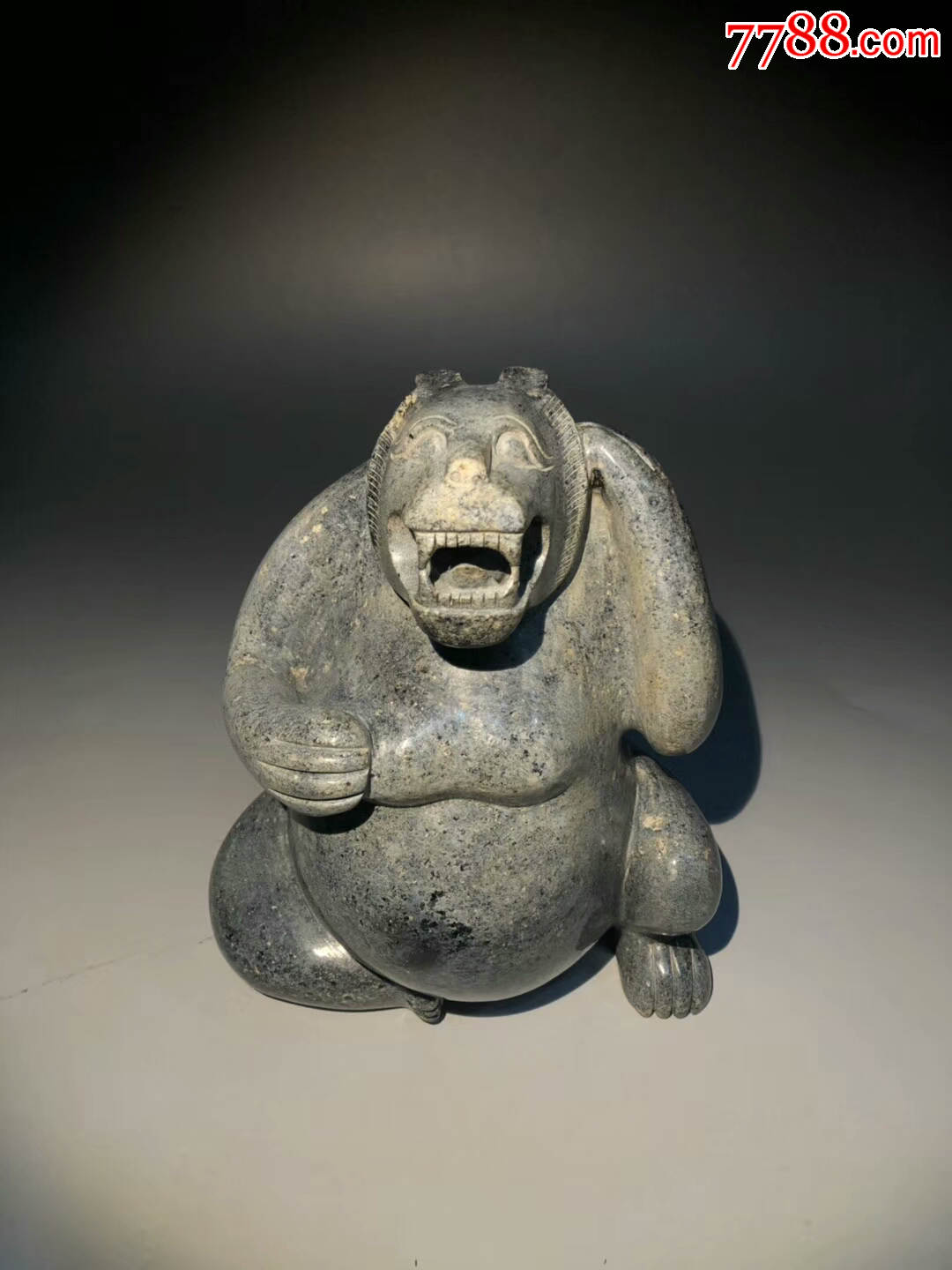 精品老玉雕玉件摆件高古老玉熊