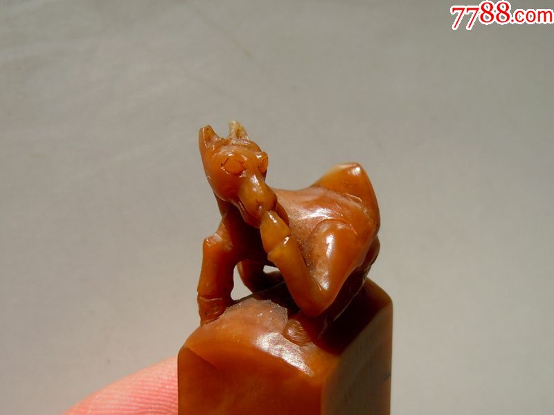 酱油青田马钮老印章!