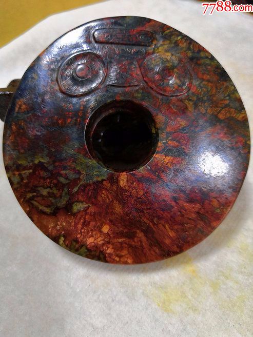 稀少高估时期老和田玉红玉古兽手件挂件古玉老玉