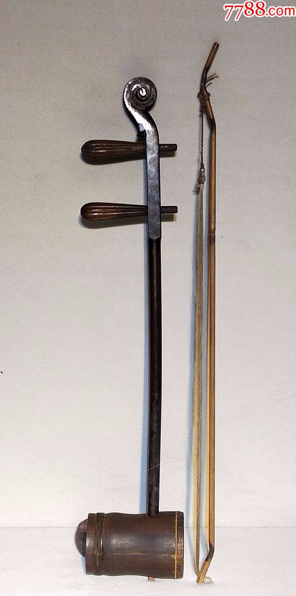 清代木雕二胡一把品完好