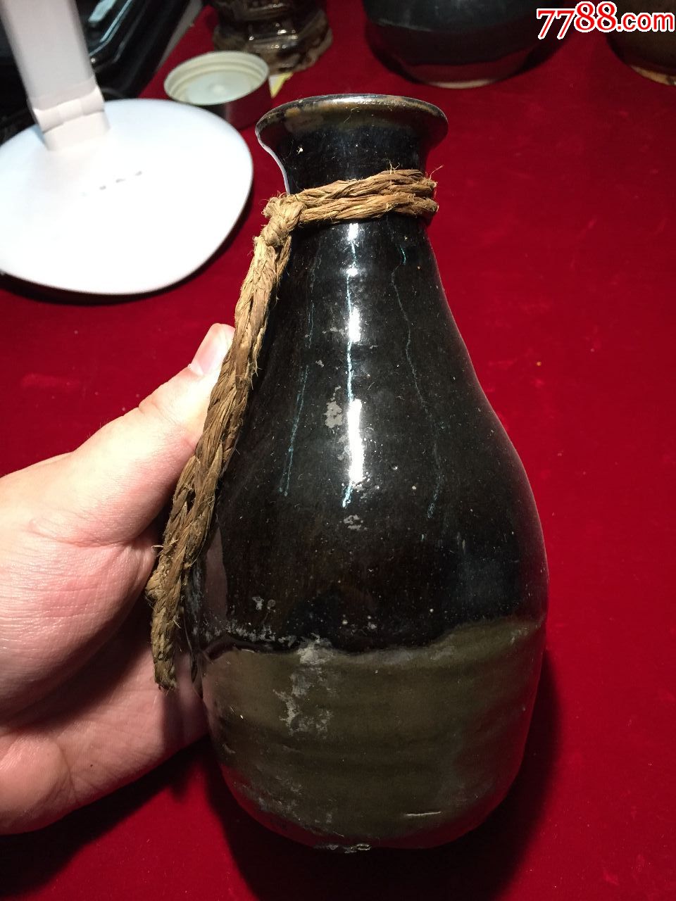 磁州窑黑釉酒瓶,大清朝磁州窑黑釉酒瓶