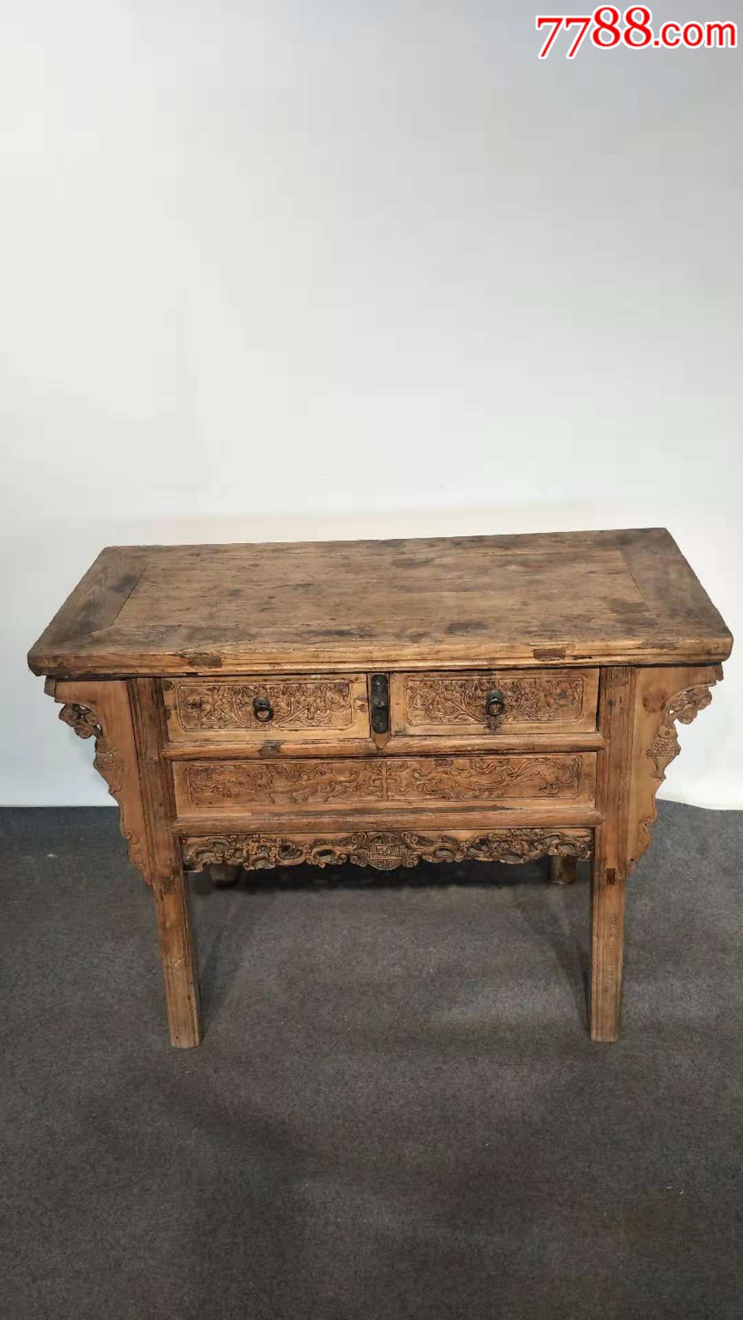 清代榆木供桌完整无损皮卡一流_木桌/几/案_第2张_7788旧家具收藏