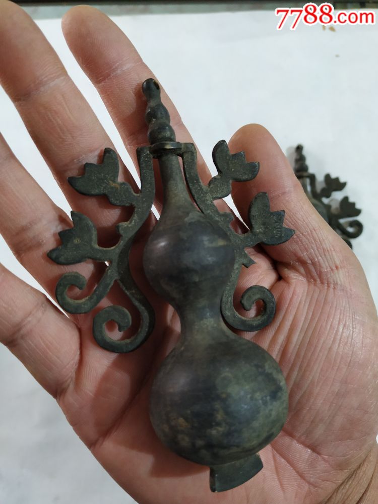 清代铜葫芦一对