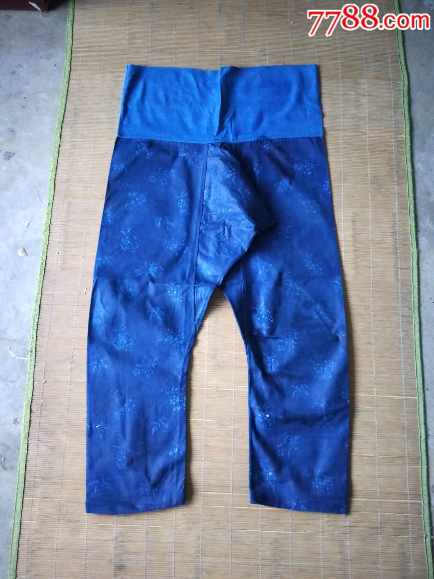 民国印花缅档裤.