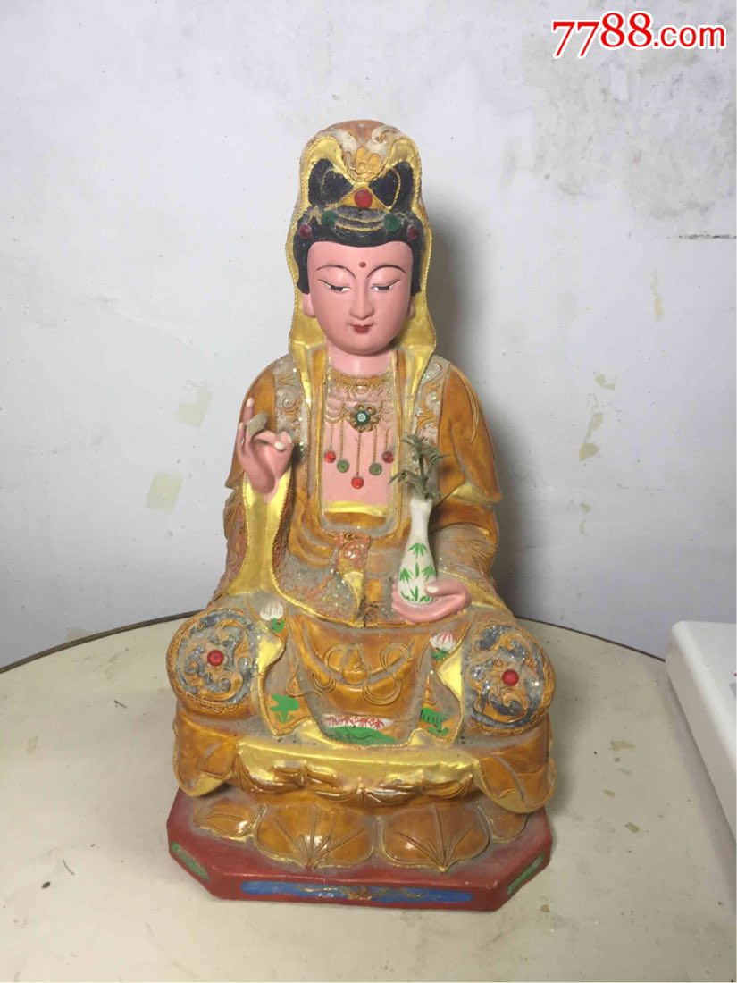 解放时期楠木观音开脸端庄大方,尺寸28×15百分百木制全品假一罚十