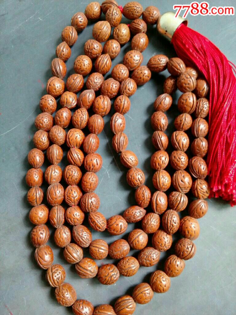 野生桃核1mmx108颗(天然桃壳佛珠珠串)_核桃雕_第1张_7788核雕收藏