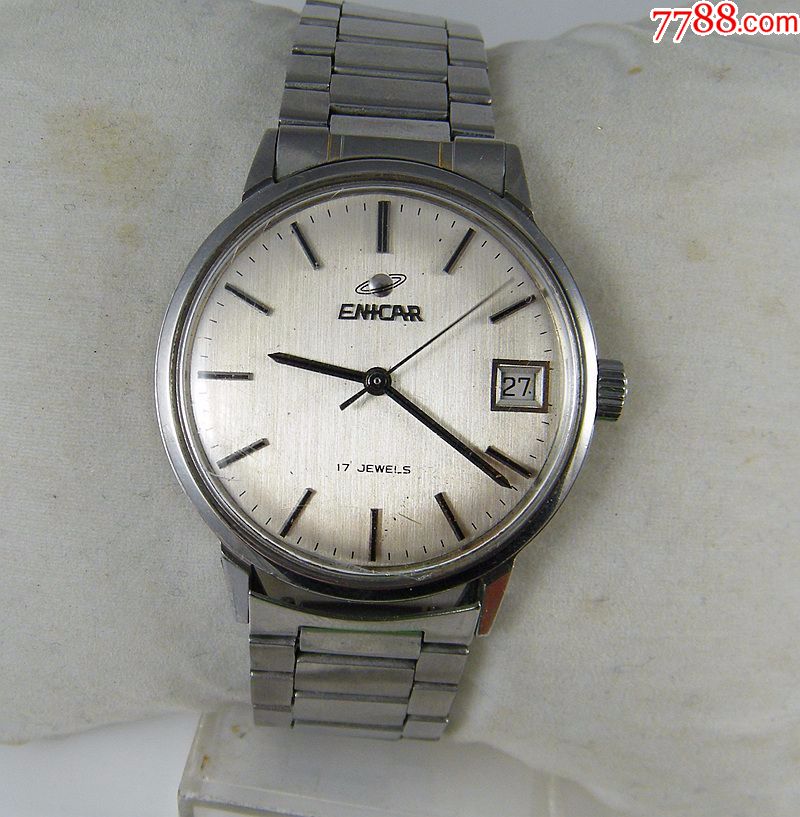 瑞士enicar英纳格17钻日历机械手表