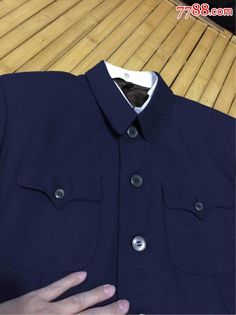 全新纯毛中山装翠竹牌