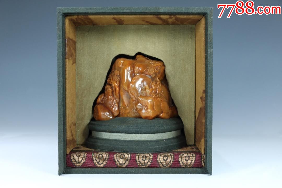 近代名家"林友竹款"田黄山子摆件