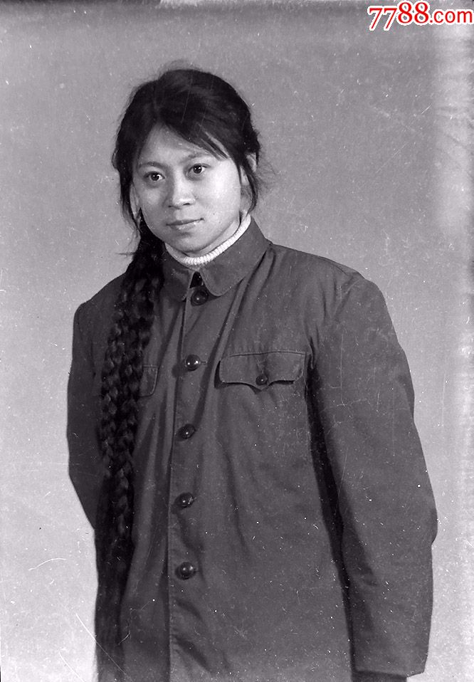 大辫子姑娘02【老底片】-se62630221-老照片-零售-7788收藏__中国收藏