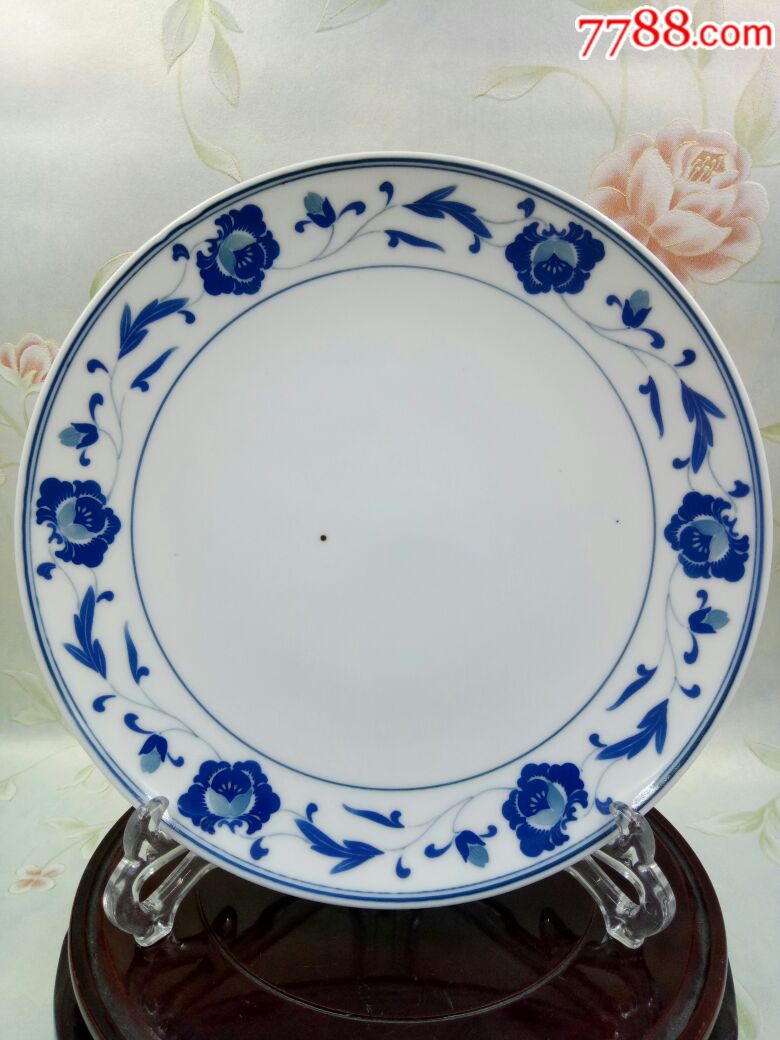 醴陵老瓷器群力瓷厂七十年代手绘汾水人民大会堂国宴瓷兰芙蓉平盘