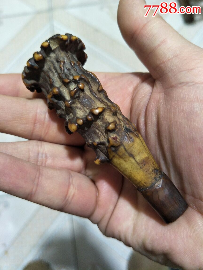 清代鹿角烟嘴-烟嘴-7788收藏