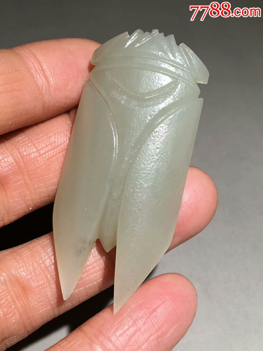 古玉老玉和田玉八刀玉蝉手把件