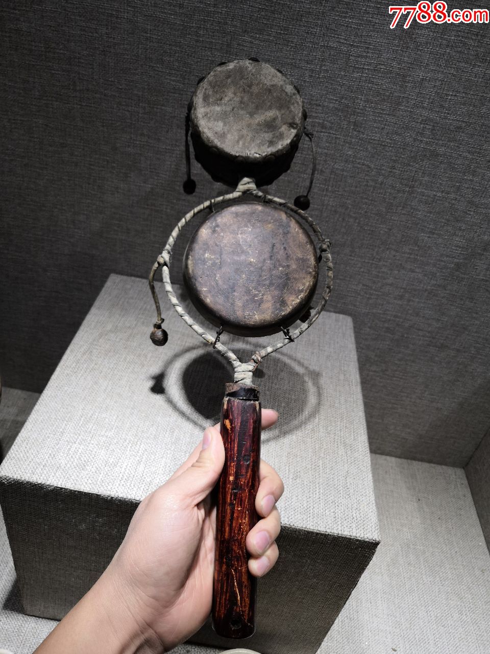 怀旧老民俗用品收藏清代乡货郎卖货用的拨浪鼓原品完整包老