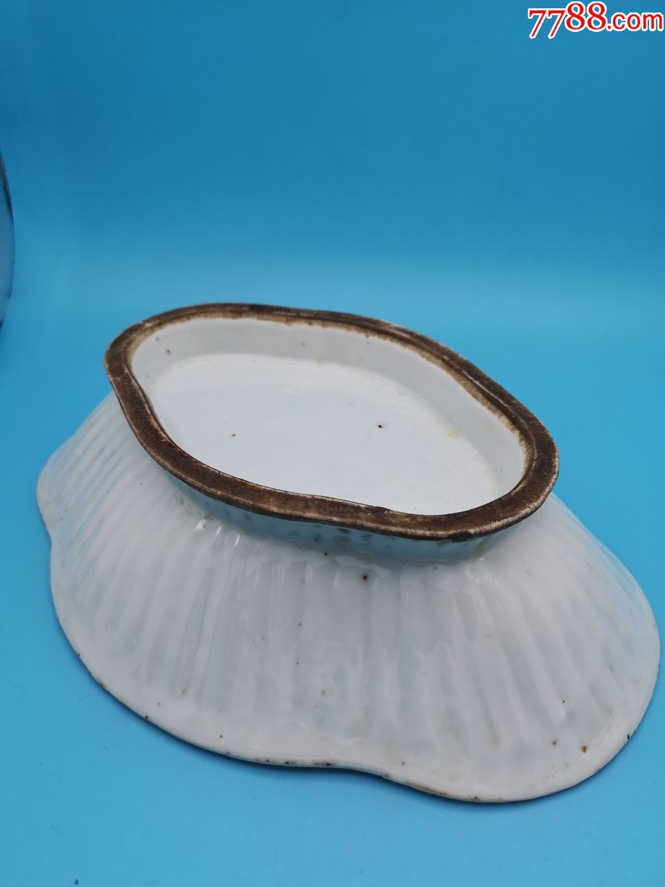 民国早期甜白釉瓜楞海棠盆,单色白瓷_第6张_7788白瓷收藏