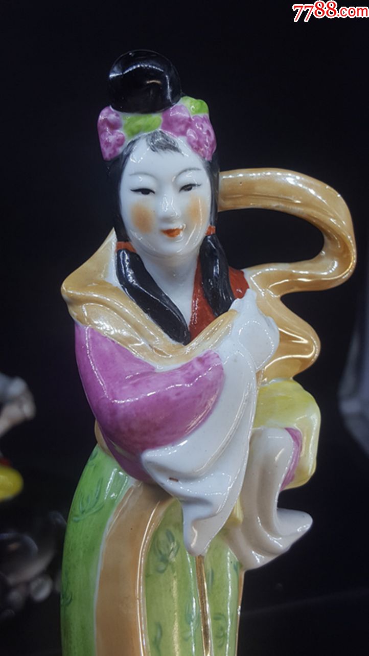 六十年代老枫溪人物瓷塑----牛郎织女_彩绘瓷/彩瓷