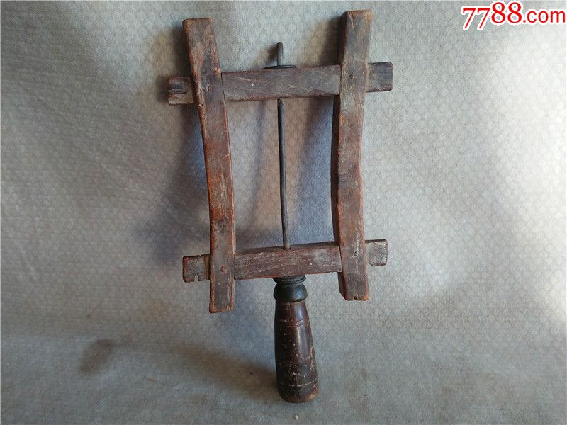 红润包浆清末民国会转动的放风筝老工具木雕包老物件民俗