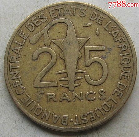 1987年西非硬币25法郎