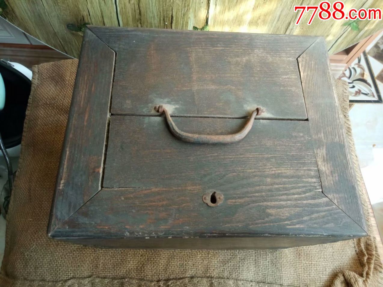 满洲国时期钱匣子老木钱箱子