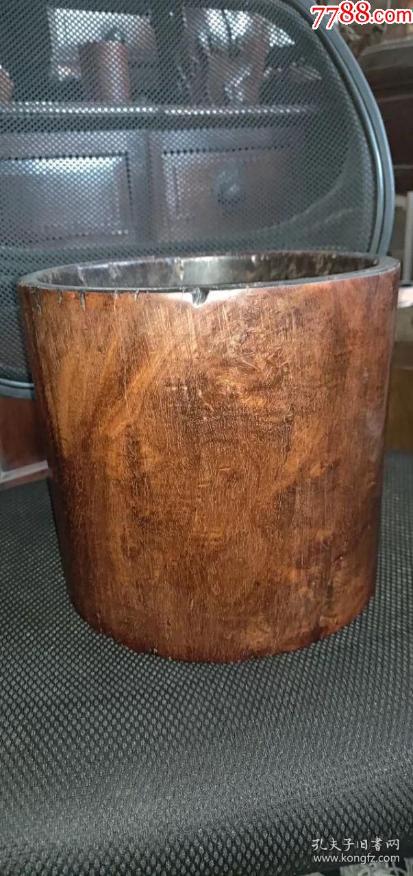 明代老海南黄花梨油梨大笔筒尺寸2221公分