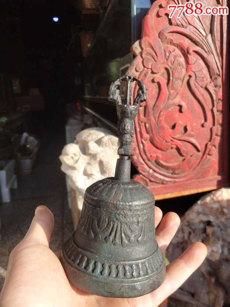 清代云南少见美品厚重紫铜法器摇铃