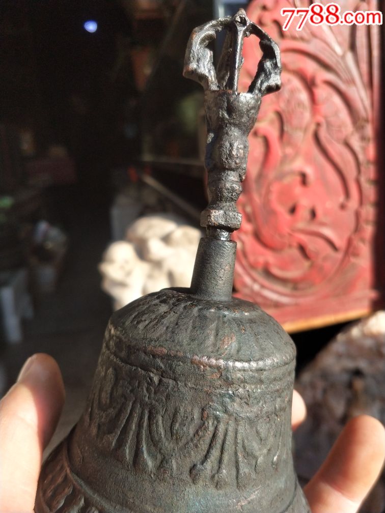 清代云南少见美品厚重紫铜法器摇铃