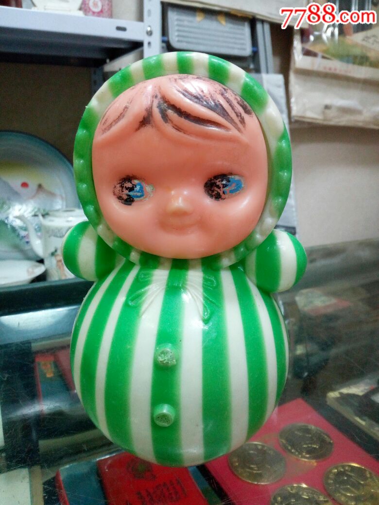 80年代塑料娃娃不倒翁一个