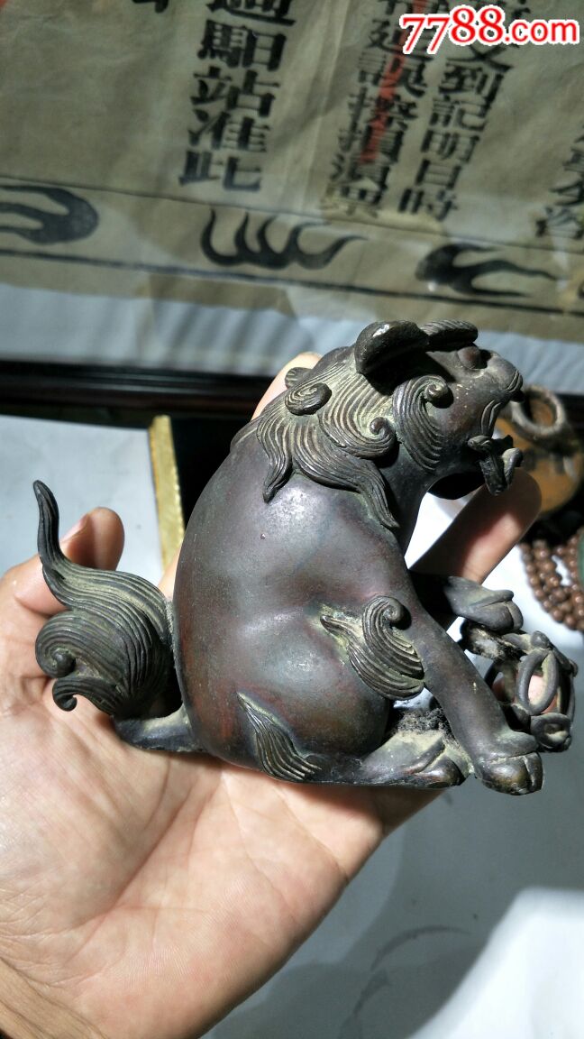 民国铜狮子摆件