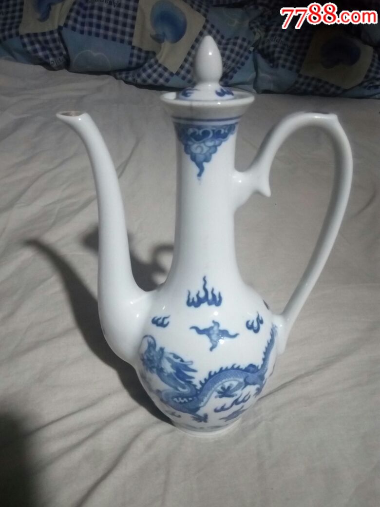 长把长颈长嘴青花龙纹执壶景德镇制